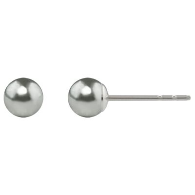 Pearl ear studs Luna with Premium Crystal from Soul Collection in Light Grey