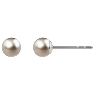 Luna Pearl Ear Studs with Premium Crystal from Soul Collection in Platinum