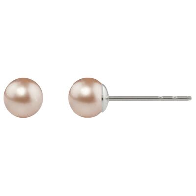 Pearl Stud Earrings Luna with Premium Crystal from Soul Collection in Powder Allmond