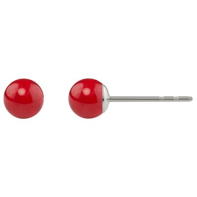 Perlen Ohrstecker Luna mit Premium Crystal von Soul Collection in Red Coral