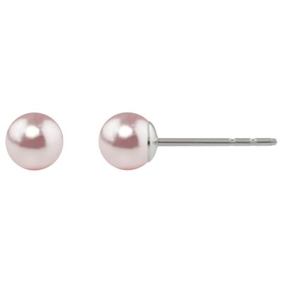 Pearl Stud Earrings Luna with Premium Crystal from Soul Collection in Rosaline