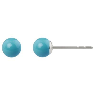 Pearl ear studs Luna with Premium Crystal from Soul Collection in Turquoise