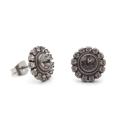 Cecilia Stud Earrings with Premium Crystal from Soul Collection in Black Diamond