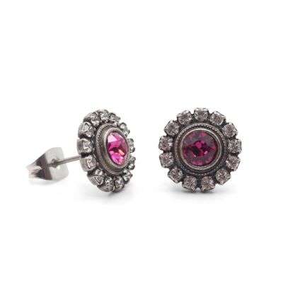 Ear studs Cecilia with premium crystal from Soul Collection in fuchsia