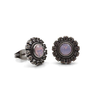 Boucles d'oreilles à tige Cecilia avec cristal de qualité supérieure de la collection Soul en opale d'eau de rose