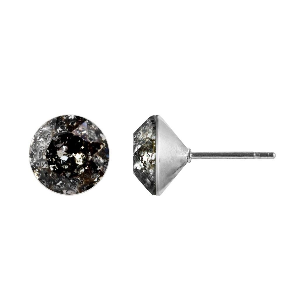 Delia Stud Earrings with Premium Crystal from Soul Collection in Black Patina