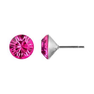 Delia stud earrings with premium crystal from Soul Collection in fuchsia