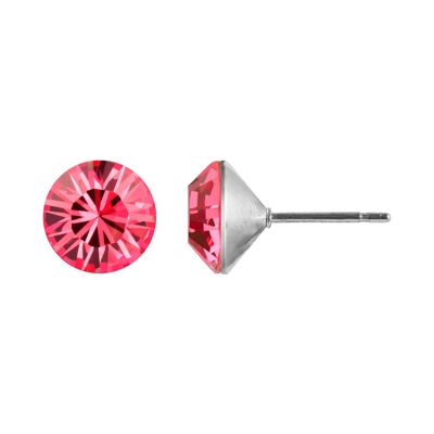 Delia Stud Earrings with Premium Crystal from Soul Collection in Indian Pink