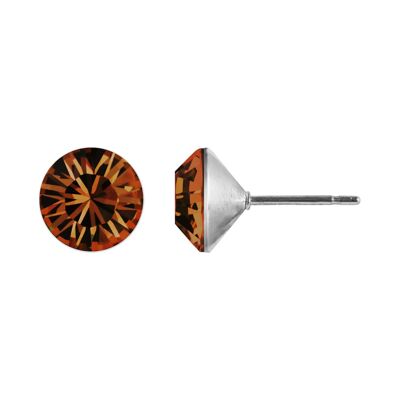 Delia Stud Earrings with Premium Crystal from Soul Collection in Light Smoked Topaz