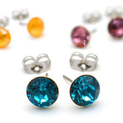 Aretes Delia con cristal Premium de Soul Collection en topacio colorado claro brillante