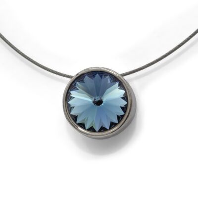Necklace Elegance with Premium Crystal from Soul Collection in Denim Blue