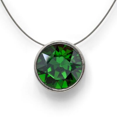 Necklace Elegance with Premium Crystal from Soul Collection in Dark Moos Green