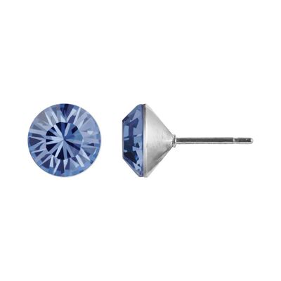 Pendientes de botón Talina con cristal premium de Soul Collection en azul denim