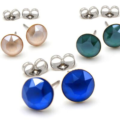 Aurelia stud earrings with Premium Crystal from Soul Collection in Capri Blue