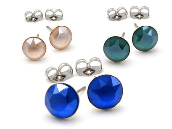 Boucles d'oreilles Aurelia avec cristal Premium de la collection Soul en bleu Capri