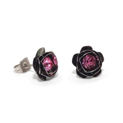 Ear studs Rose with Premium Crystal from Soul Collection in Rose