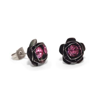Boucles d'oreilles Rose avec Premium Crystal de Soul Collection en Rose
