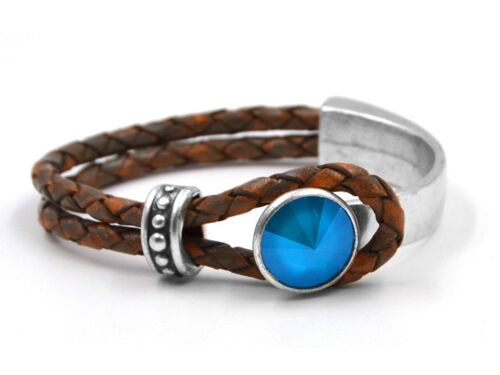 Lederarmband Glamour mit Premium Crystal von Soul Collection in Azure Blue 8