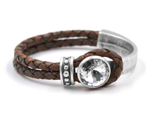 Lederarmband Glamour mit Premium Crystal von Soul Collection in Crystal 10