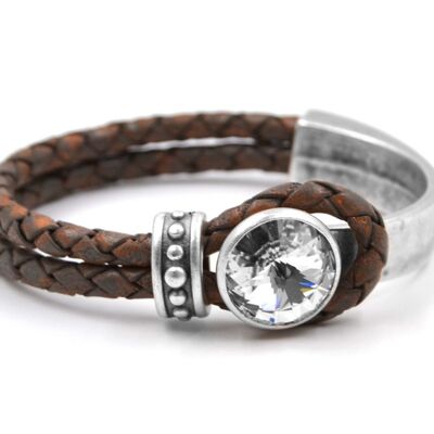 Pulsera de cuero Glamour con Cristal Premium de Soul Collection en Cristal 10