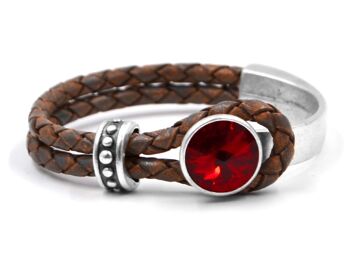 Bracelet en cuir Glamour avec Premium Crystal de Soul Collection en Siam 21