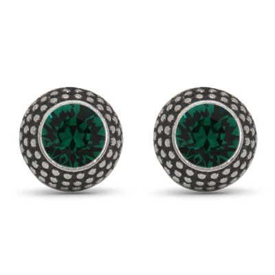 Pendientes de botón Lea con Premium Crystal de Soul Collection en Emerald 49