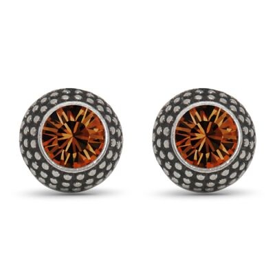 Ear studs Lea with Premium Crystal from Soul Collection in Smoked Topaz 65
