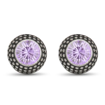 Pendientes de botón Lea con Cristal Premium de Soul Collection en Violeta 69