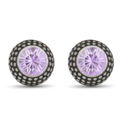 Boucles d'oreilles clous Léa avec cristal premium de la collection Soul en violet
