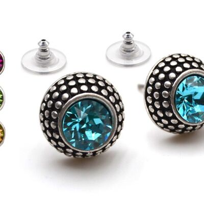 Lea stud earrings with Premium Crystal from Soul Collection in Iridescent Green