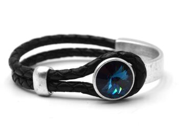 Bracelet en cuir glamour noir avec cristal de qualité supérieure de Soul Collection in Montana 109
