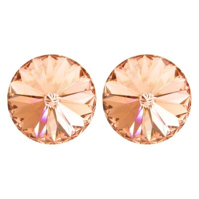 Leander Studs with Premium Crystal from Soul Collection in Light Peach