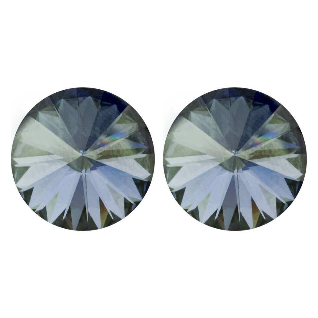 Pendientes de botón Leander con cristales de primera calidad de Soul Collection en Silvernight