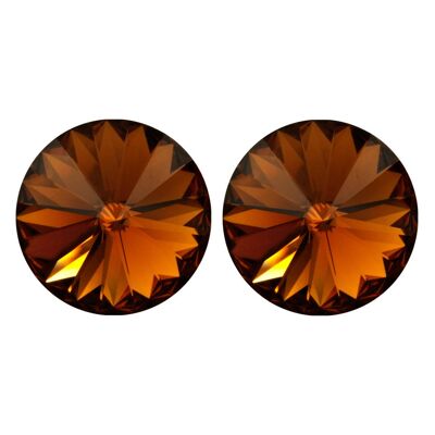 Leander Ear Studs with Premium Crystal from Soul Collection in Smoked Topaz
