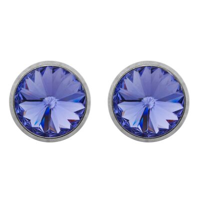 Titanium Stud Earrings Laura with Premium Crystal from Soul Collection in Tanzanite