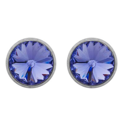 Boucles d'oreilles Laura en titane avec cristal de qualité supérieure de la collection Soul en tanzanite