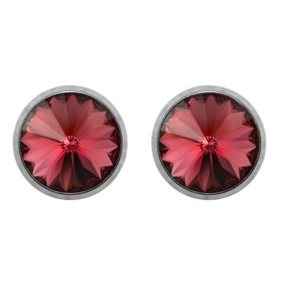 Titanium Ear Studs Laura with Premium Crystal from Soul Collection in Padparadscha