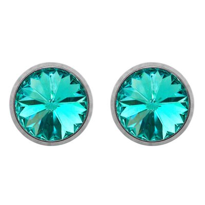 Titanium Stud Earrings Laura with Premium Crystal from Soul Collection in Light Turquoise