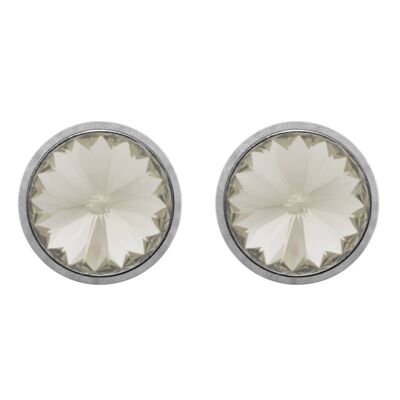 Laura Titanium Stud Earrings with Premium Crystal from Soul Collection in Silvershade