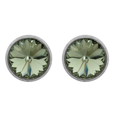 Titanium Stud Earrings Laura with Premium Crystal from Soul Collection in Black Diamond