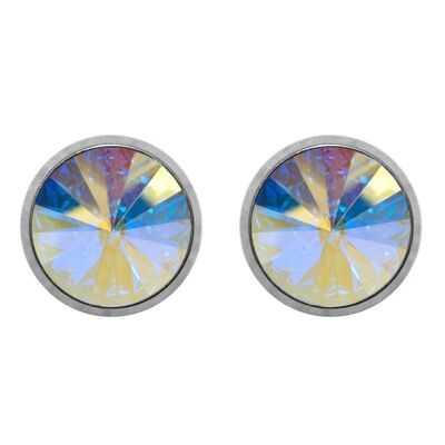 Laura Titanium Stud Earrings with Premium Crystal from Soul Collection in Crystal AB