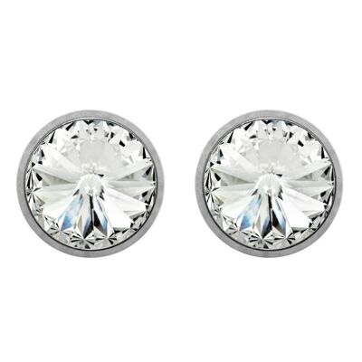 Titanium Stud Earrings Laura with Premium Crystal from Soul Collection in Crystal