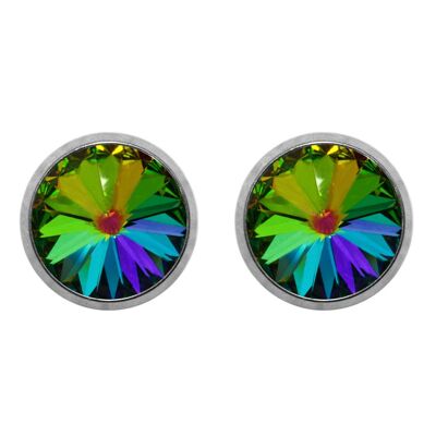 Titanium Stud Earrings Laura with Premium Crystal from Soul Collection in Vitrail Medium