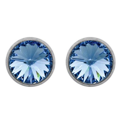 Laura Titanium Stud Earrings with Premium Crystal from Soul Collection in Light Sapphire