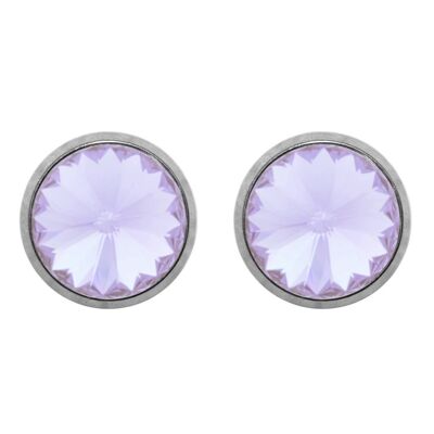 Boucles d'oreilles à tige en titane Laura avec cristal de qualité supérieure de la collection Soul en violet