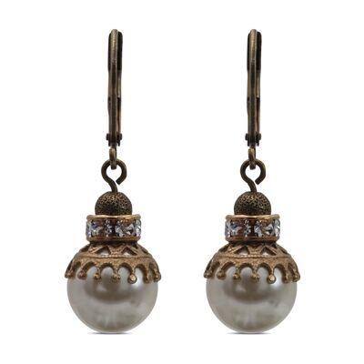 Pearl Earrings Penelope with Premium Crystal from Soul Collection in Cream