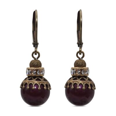 Penelope Pearl Drop Earrings with Premium Crystal from Soul Collection in Blackberry