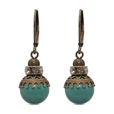 Pearl Drop Earrings Penelope with Premium Crystal from Soul Collection in Jade