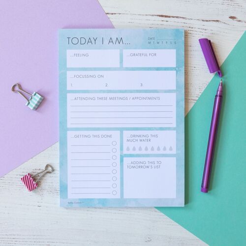 Today I am Daily Planner | A5 To Do List | Wellness planner