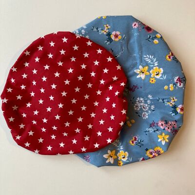 Cover Bowl Set - Waterproof - Collection - Blue Flowery & Star